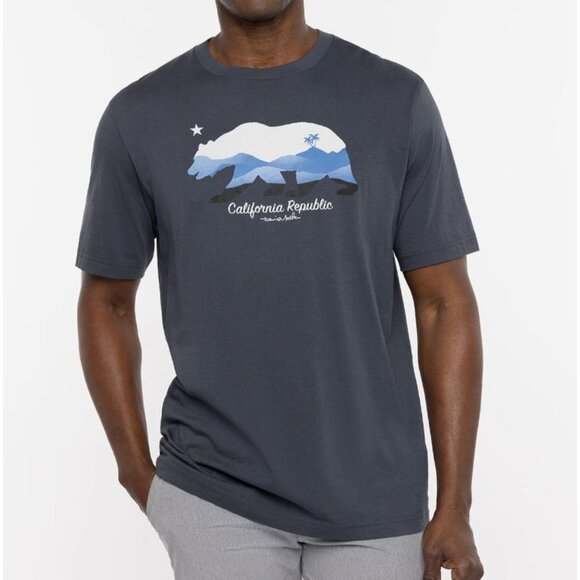 Travis Mathew California Republic Bear Gray Fog City Tee Size M San Francisco - Picture 2 of 4